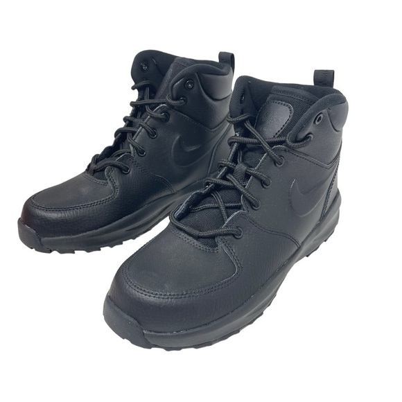 Nike boys Size 3 Manoa Leather Boots Triple Black Style BQ5373-001 NWT - Picture 5 of 8